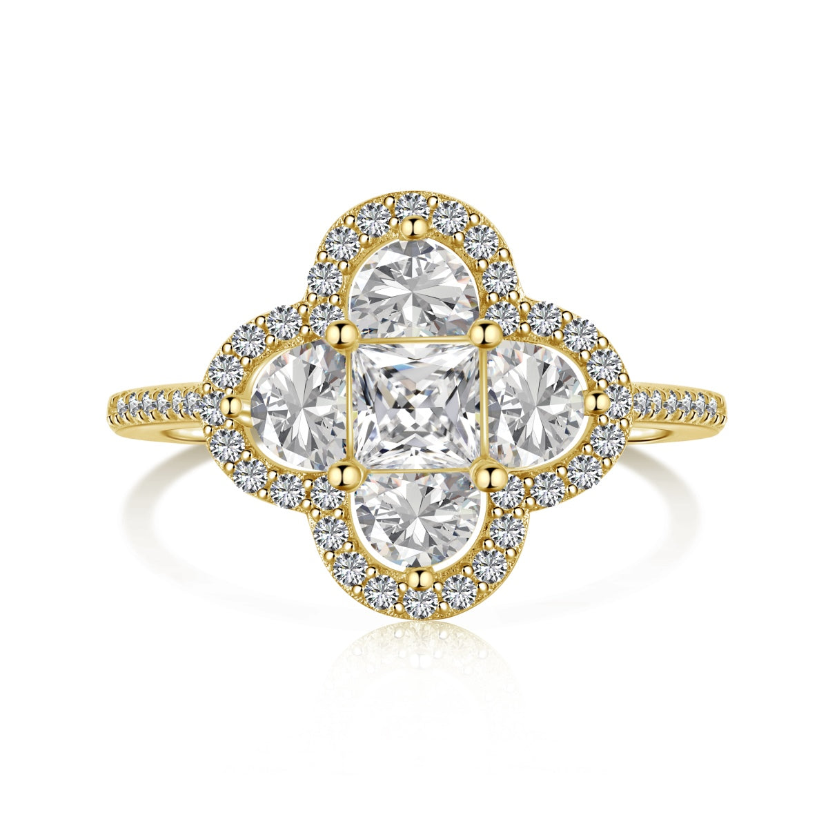[CharmAmor]Luxurious Eternity Flower Shape Banquet Ring