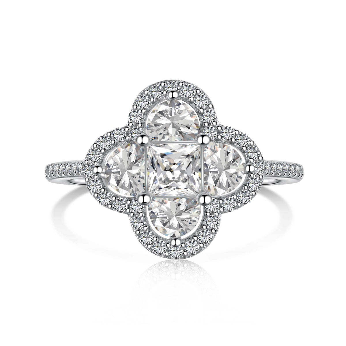 [CharmAmor]Luxurious Eternity Flower Shape Banquet Ring
