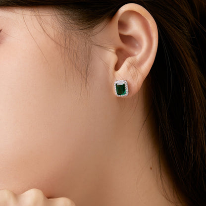 [CharmAmor]Luxurious Dainty Emerald Cut Banquet Earrings