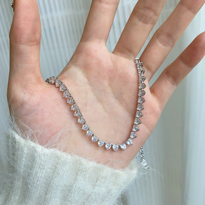 [CharmAmor]Ornate Heart Cut Tennis Necklace