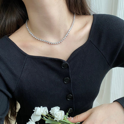 [CharmAmor]Ornate Heart Cut Tennis Necklace
