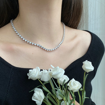 [CharmAmor]Ornate Heart Cut Tennis Necklace
