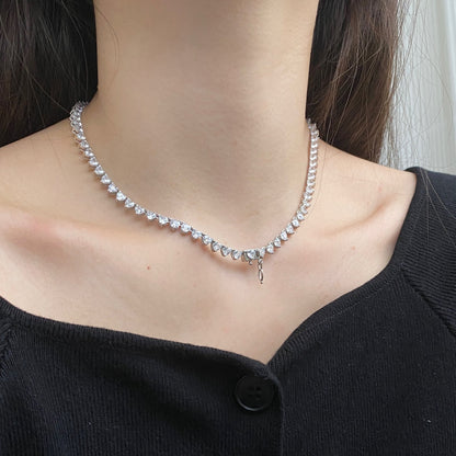 [CharmAmor]Ornate Heart Cut Tennis Necklace