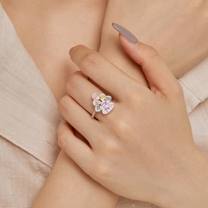 [CharmAmor]Sparkling Colorful Water Drop Shape Daily Ring