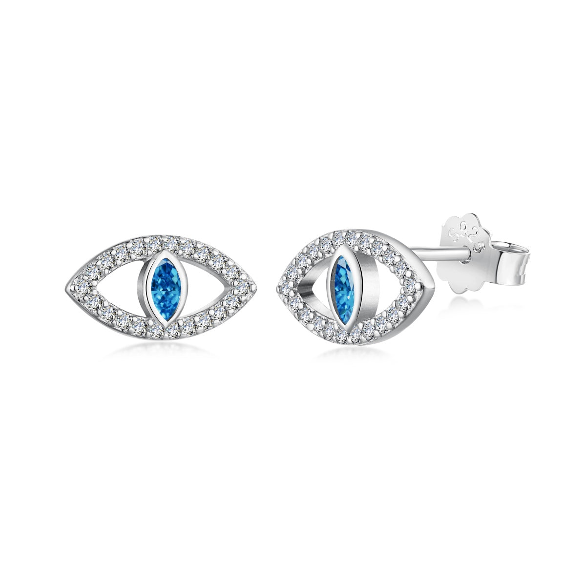 [CharmAmor]Blue Devil Eyes Hollow Stud Earrings