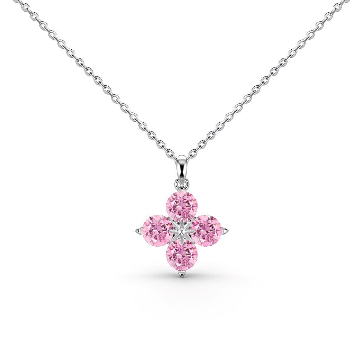 [CharmAmor]Four-Leaf Clover And Eight-Pointed Star Necklace