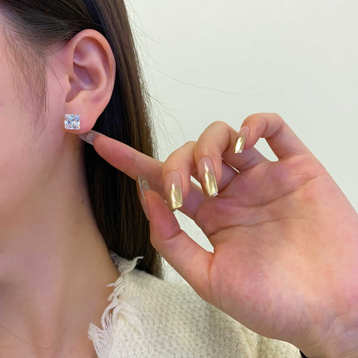 [CharmAmor]Ornate Square Shape Earrings