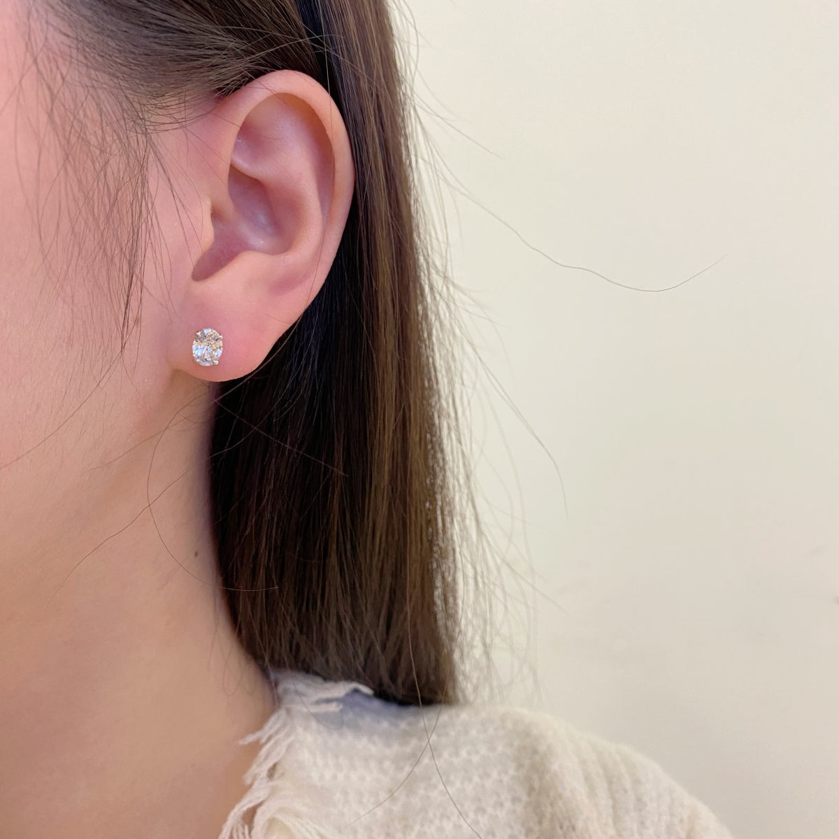 [CharmAmor]Oval Classic Dignified Elegant Earrings