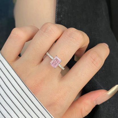 [CharmAmor]2.0 Carat Dazzling Sparkling Radiant Cut Party Ring