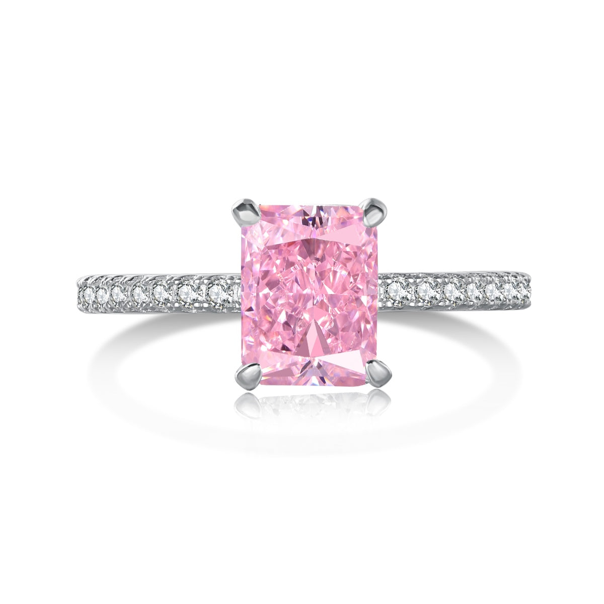 [CharmAmor]2.0 Carat Dazzling Sparkling Radiant Cut Party Ring