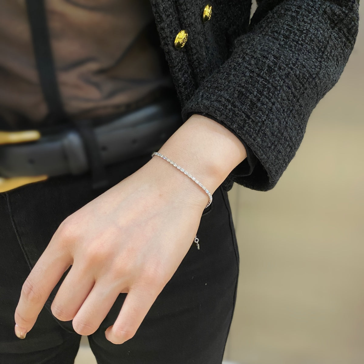 [CharmAmor]Elegant Emerald Cut Daily Bracelet