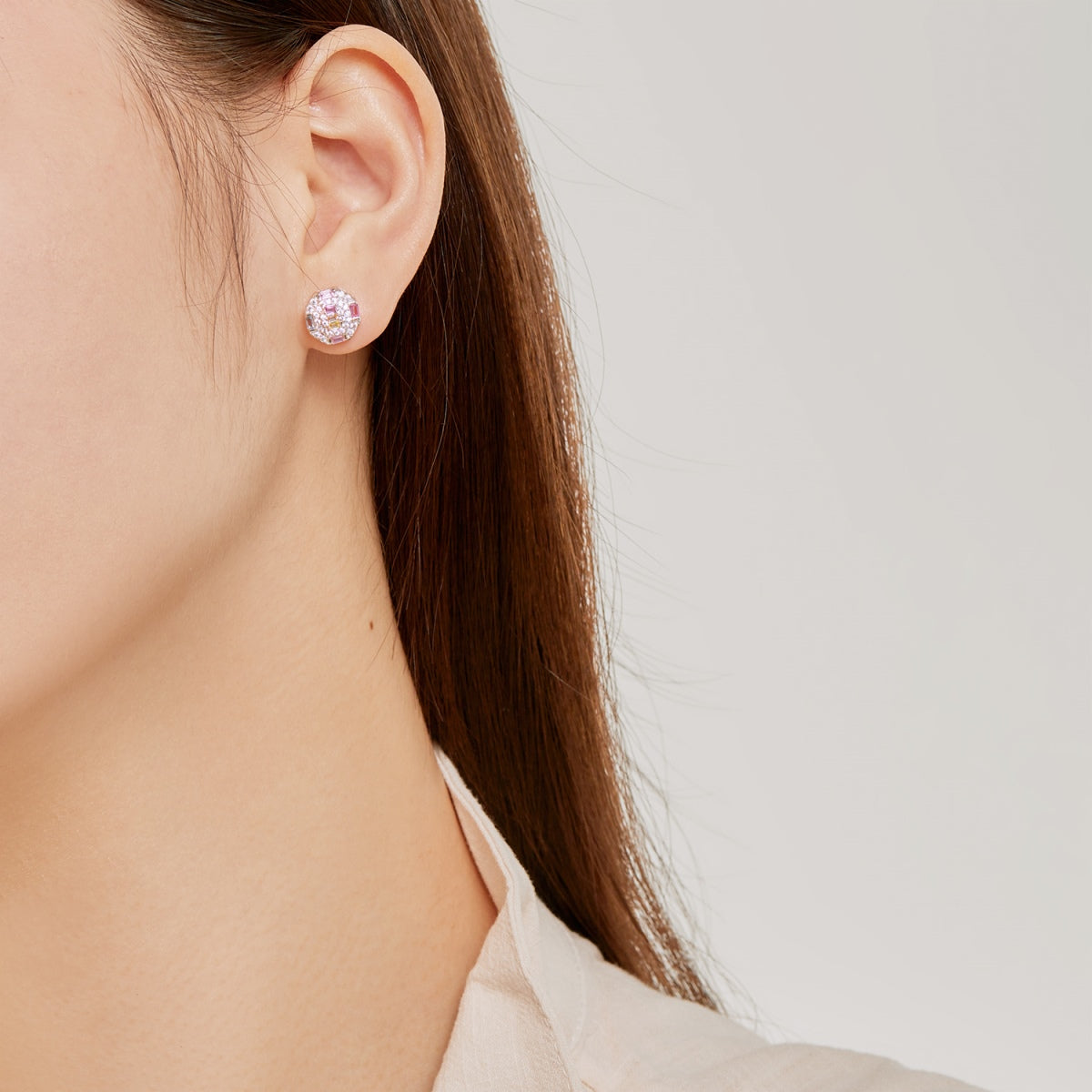 [CharmAmor]Ornate Colorful Octagon Shape Daily Earrings
