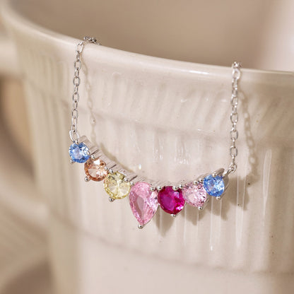 [CharmAmor]Dainty Colorful Heart Necklace