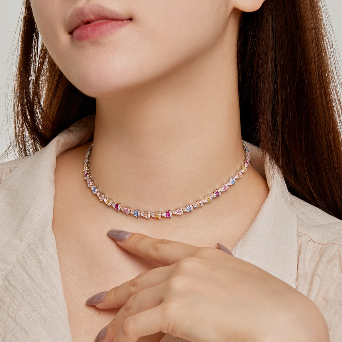 [CharmAmor]Radiant Colorful Rainbow Necklace