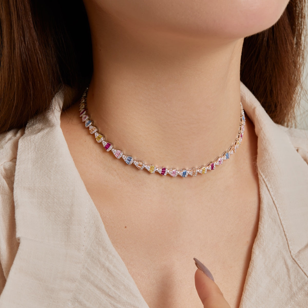 [CharmAmor]Radiant Colorful Rainbow Necklace