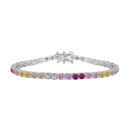 [CharmAmor]Radiant Colorful Round Cut Tennis Bracelet
