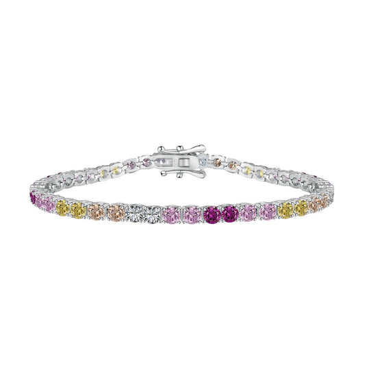 [CharmAmor]Radiant Colorful Round Cut Tennis Bracelet