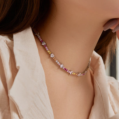 [CharmAmor]Delicate Colorful Rainbow Tennis Chain
