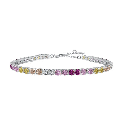 [CharmAmor]Radiant Colorful Round Cut Tennis Bracelet