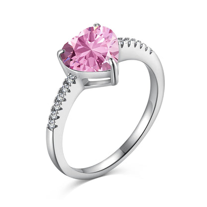 [CharmAmor]2.0 Carat Dazzling Lustrous Heart Cut Lover Ring