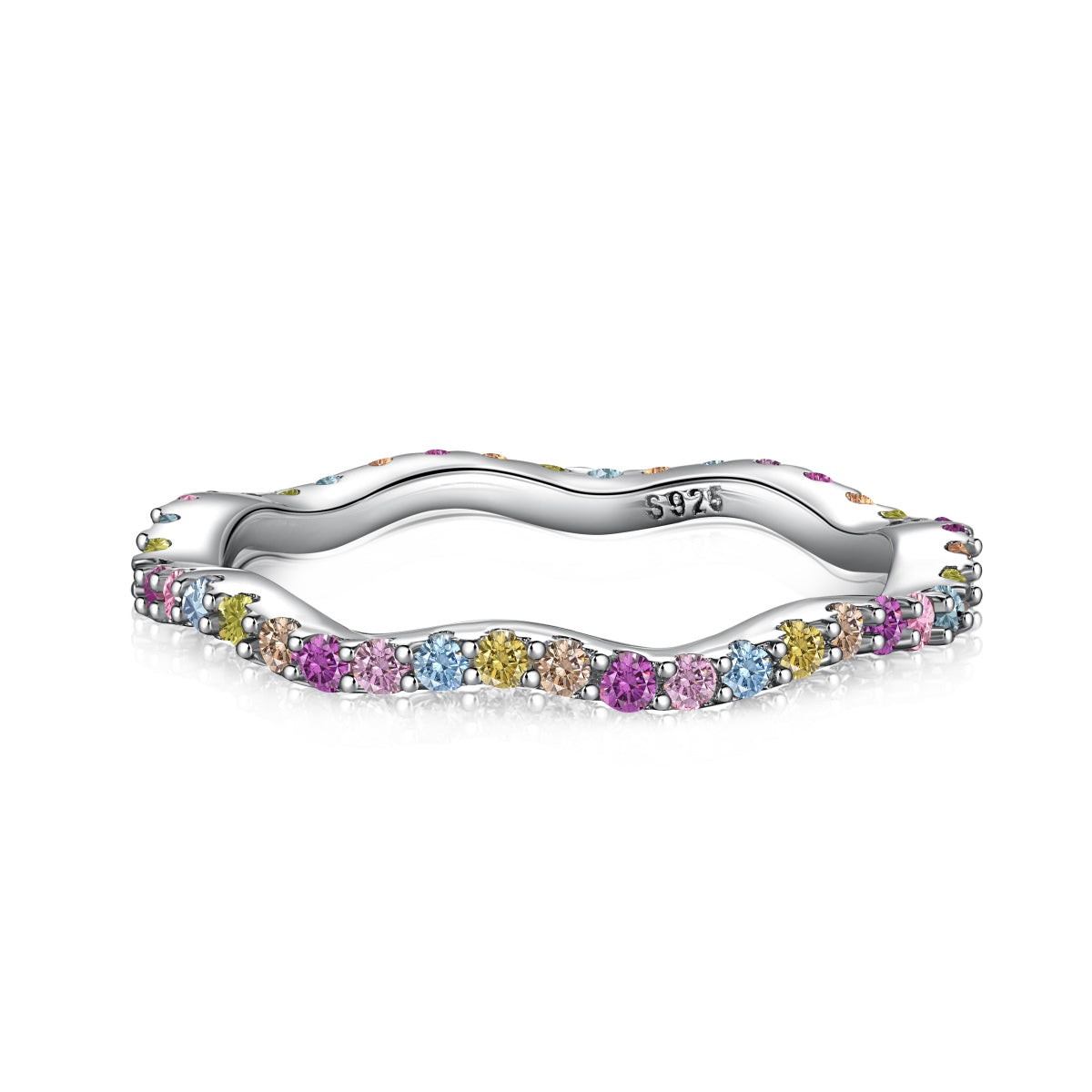 [CharmAmor]Dainty Colorful Round Cut Party Ring