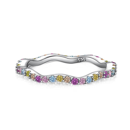 [CharmAmor]Dainty Colorful Round Cut Party Ring