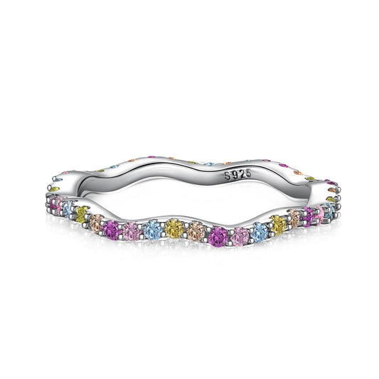 [CharmAmor]Dainty Colorful Round Cut Party Ring