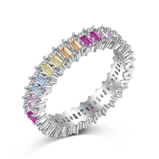 [CharmAmor]Splashy Ornate Emerald Cut Cocktail Ring