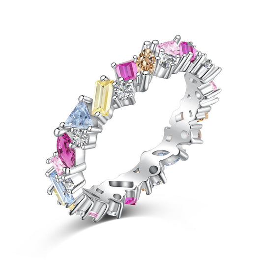 [CharmAmor]Dazzling Polychromatic Multi cut Daily Ring