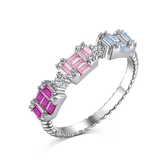 [CharmAmor]Unique Colorful Emerald Cut Party Ring