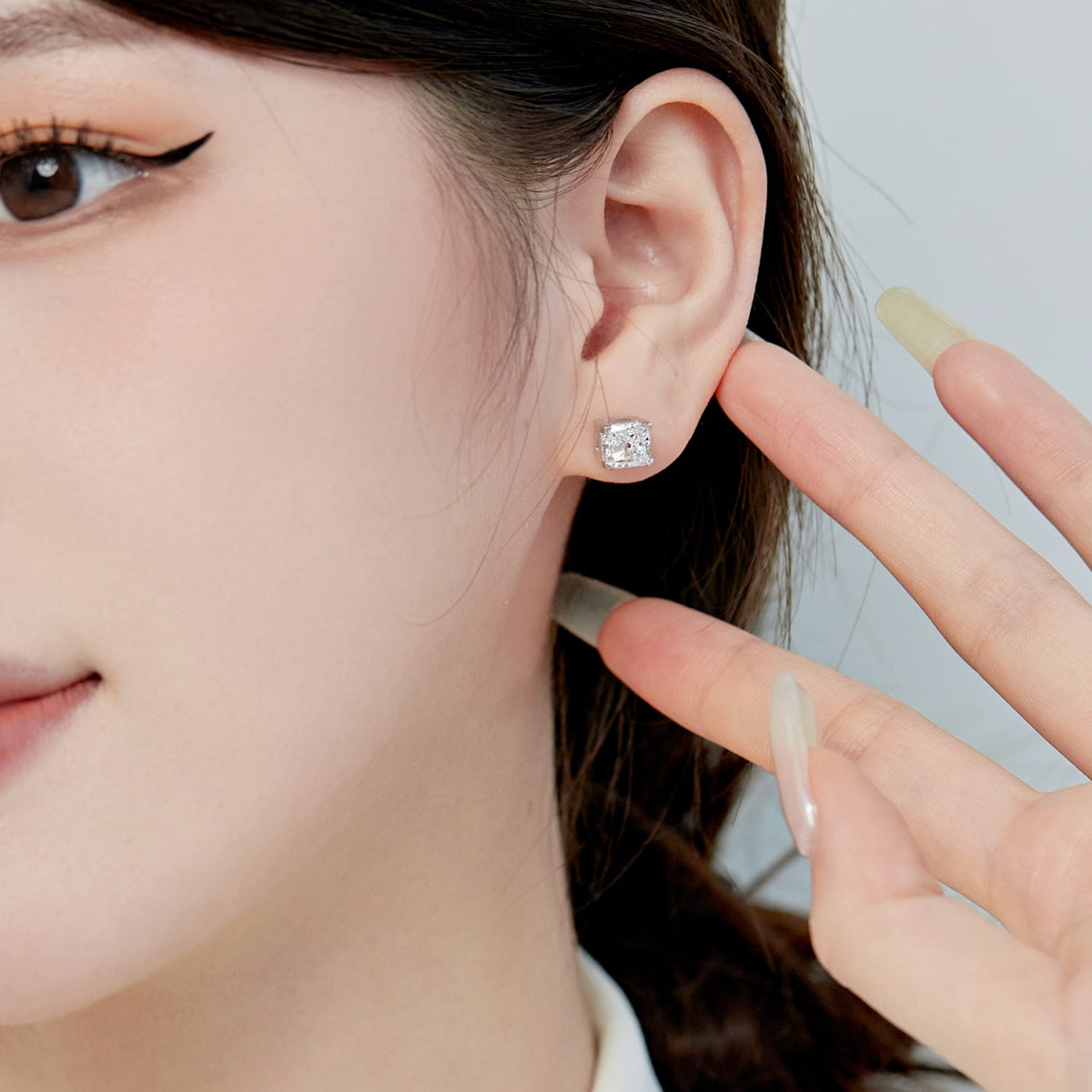 [CharmAmor]1.0 Carat Radiant Princess Cut Wedding Earrings