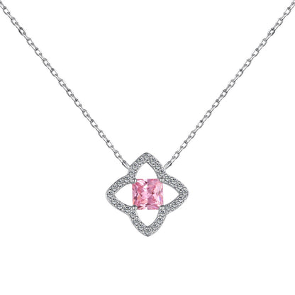 [CharmAmor]Exquisite Flower Shape Princess Cut Necklace