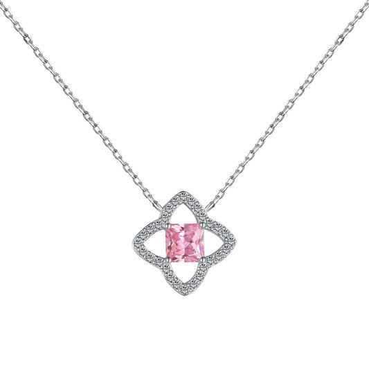 [CharmAmor]Exquisite Flower Shape Princess Cut Necklace