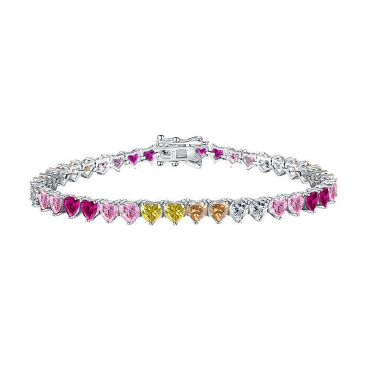 [CharmAmor]Luxurious Colorful Romantic Heart Shape Lover Bracelet