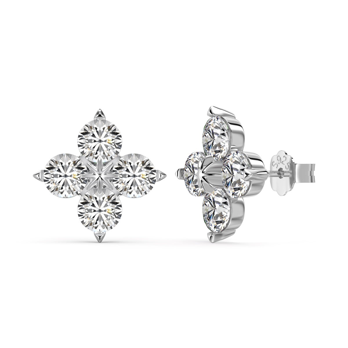 [CharmAmor]Four-Leaf Clover Eight-Pointed Star Earrings