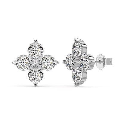 [CharmAmor]Four-Leaf Clover Eight-Pointed Star Earrings