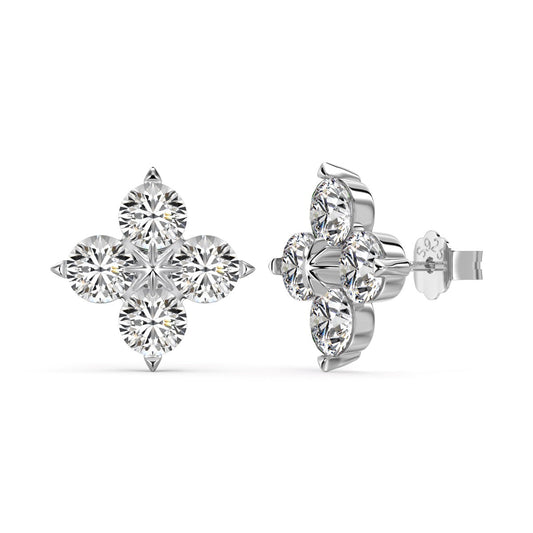 [CharmAmor]Four-Leaf Clover Eight-Pointed Star Earrings