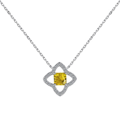 [CharmAmor]Exquisite Flower Shape Princess Cut Necklace