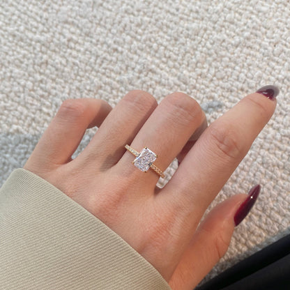 [CharmAmor]2.0 Carat Dazzling Sparkling Radiant Cut Party Ring