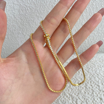 [CharmAmor]Delicate Round Shape Tennis Necklace