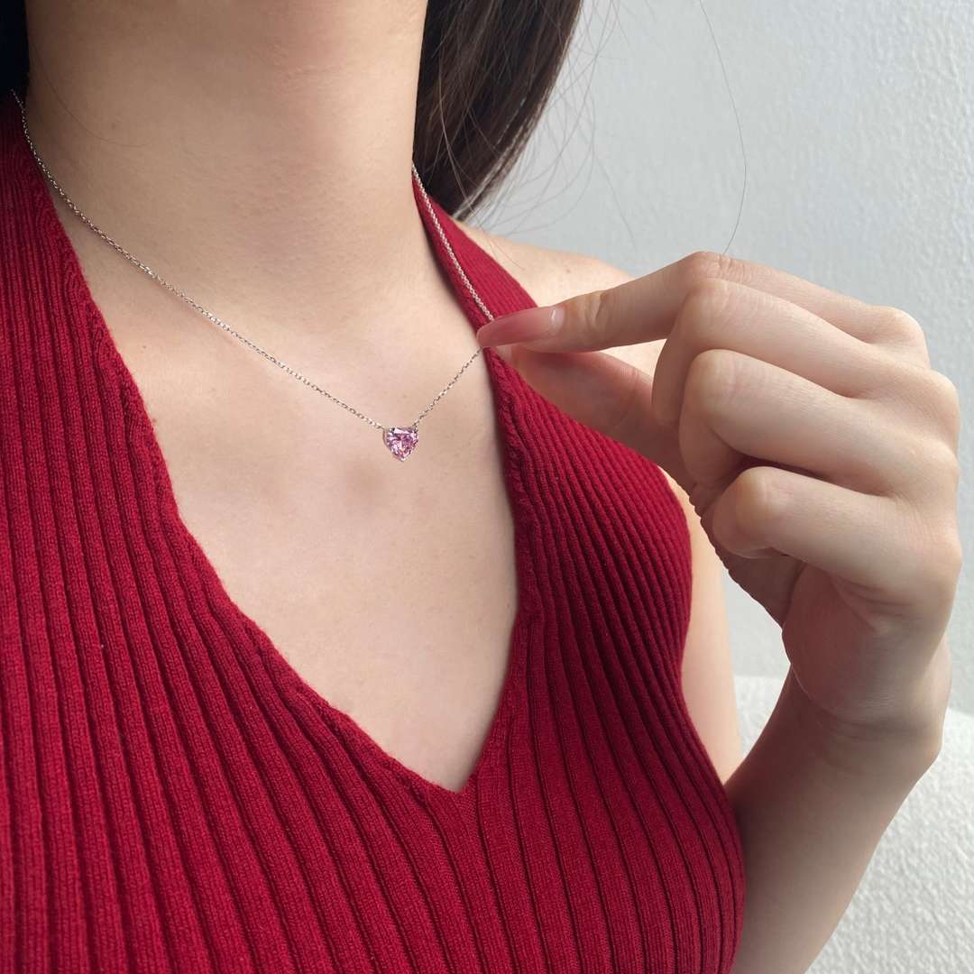 [CharmAmor]6.0 carat Radiant Heart Shape Necklace