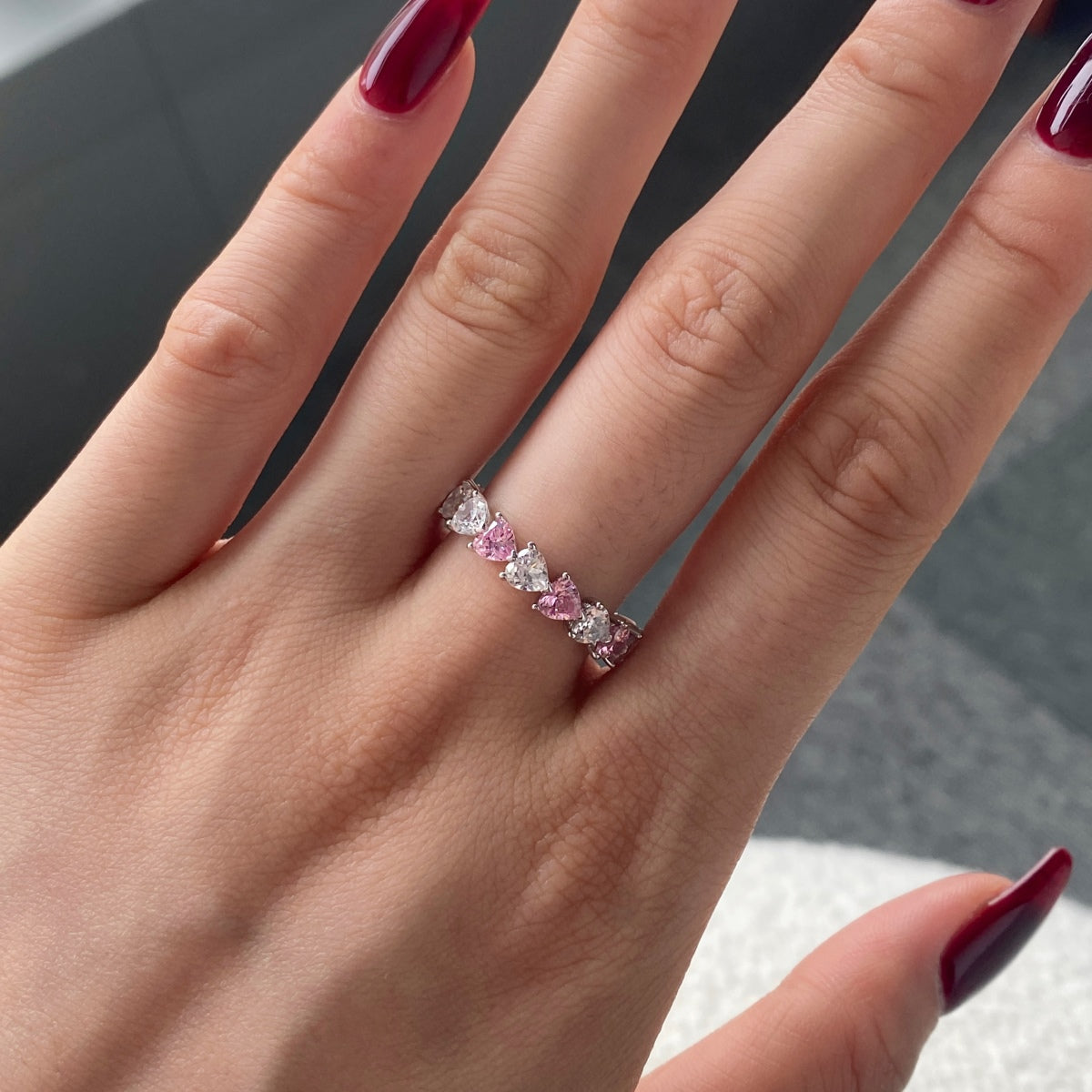 [CharmAmor]0.25 Carat Radiant Romance Heart Cut Lover Ring