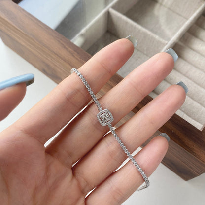 [CharmAmor]Luxurious Dazzling Square Shape Banquet Bracelet