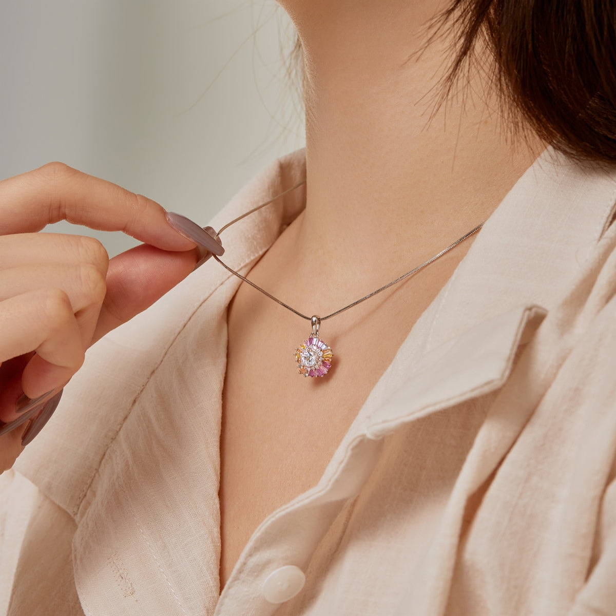 [CharmAmor]Charming Flower Colorful Necklace
