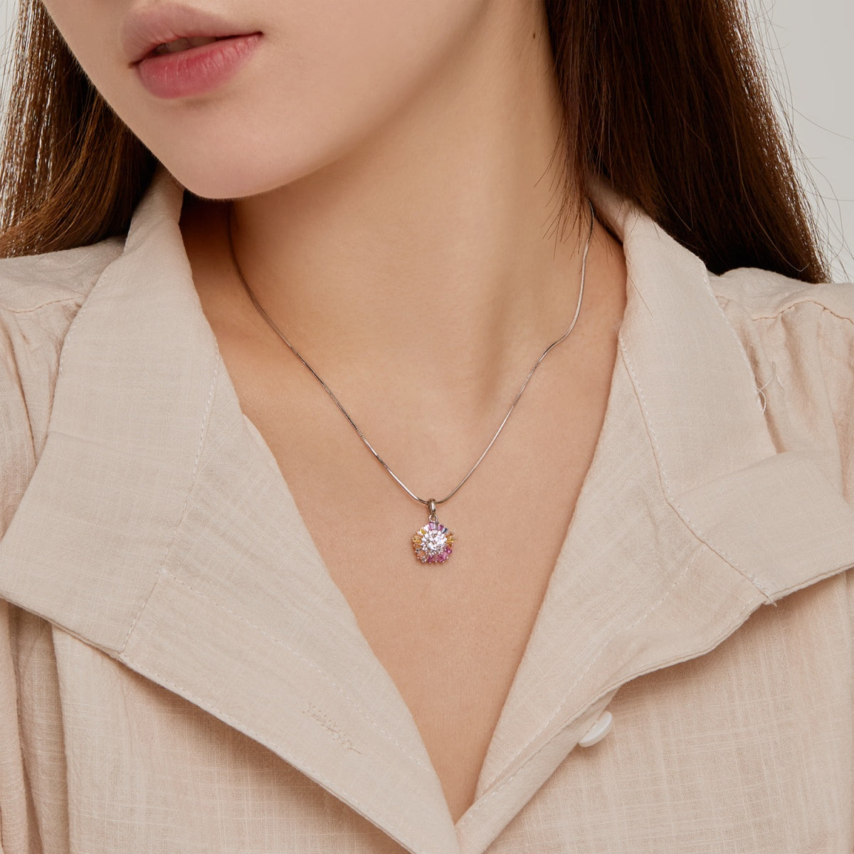 [CharmAmor]Charming Flower Colorful Necklace
