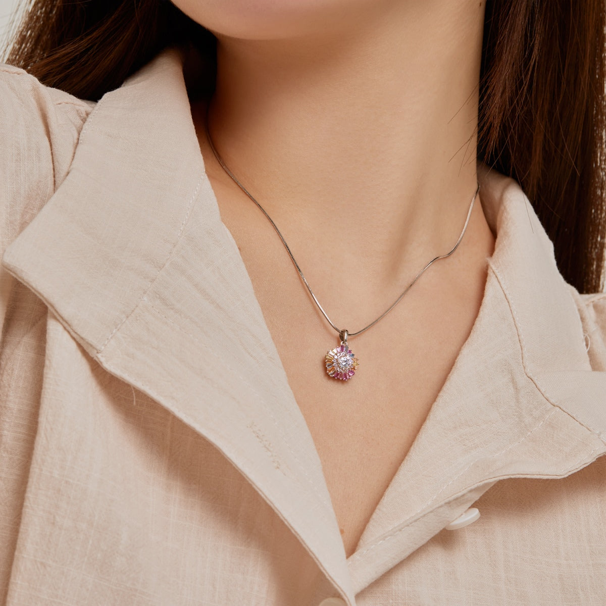 [CharmAmor]Charming Flower Colorful Necklace