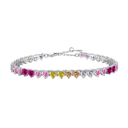 [CharmAmor]Luxurious Colorful Romantic Heart Shape Lover Bracelet