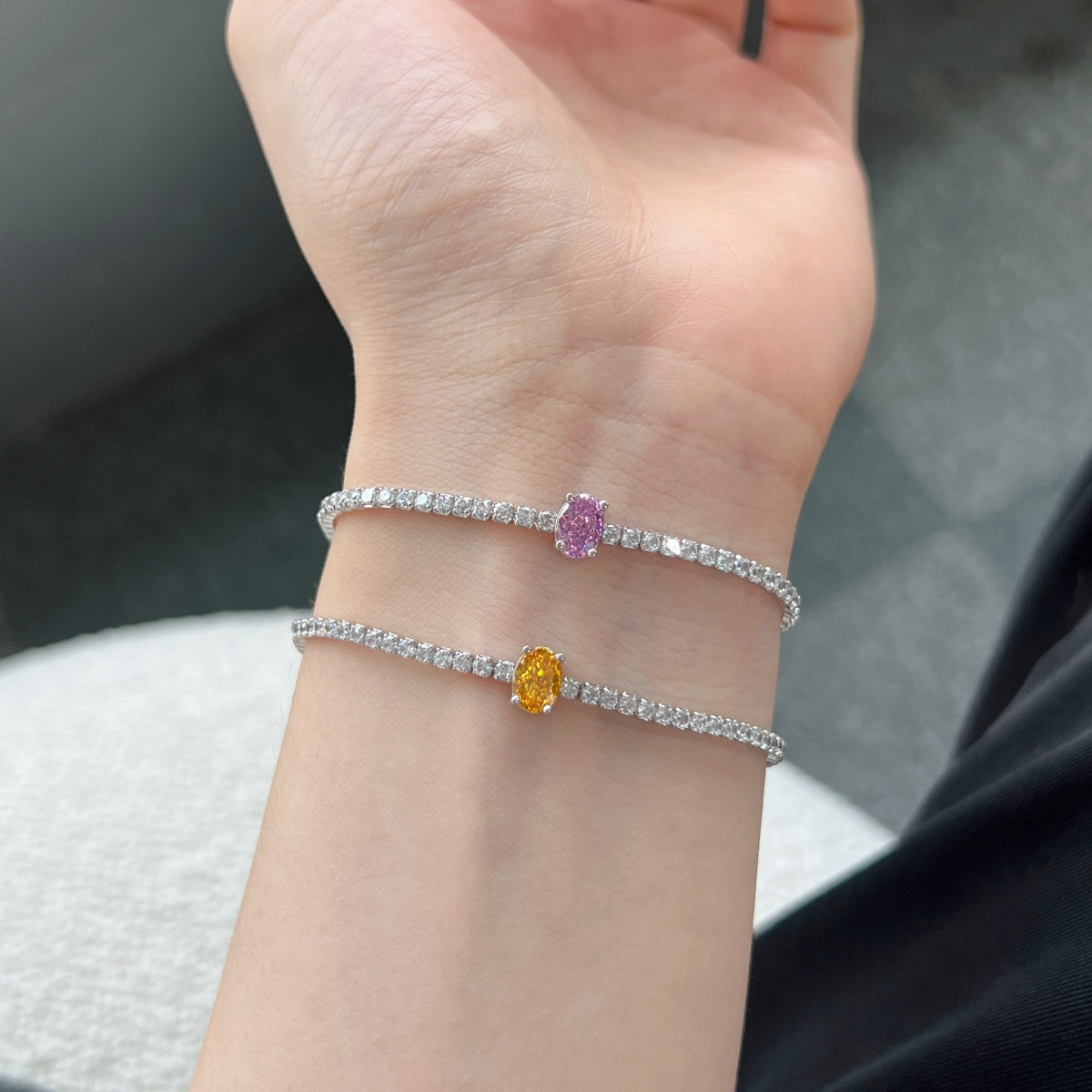 [CharmAmor]0.75 Carat Exquisite Oval Cut Daily Bracelet