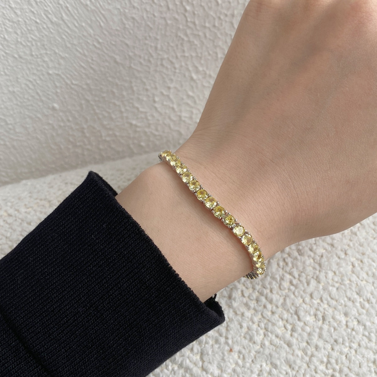 [CharmAmor]Ornate Dazzling Round Cut Tennis Bracelet