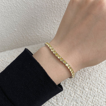 [CharmAmor]Ornate Dazzling Round Cut Tennis Bracelet